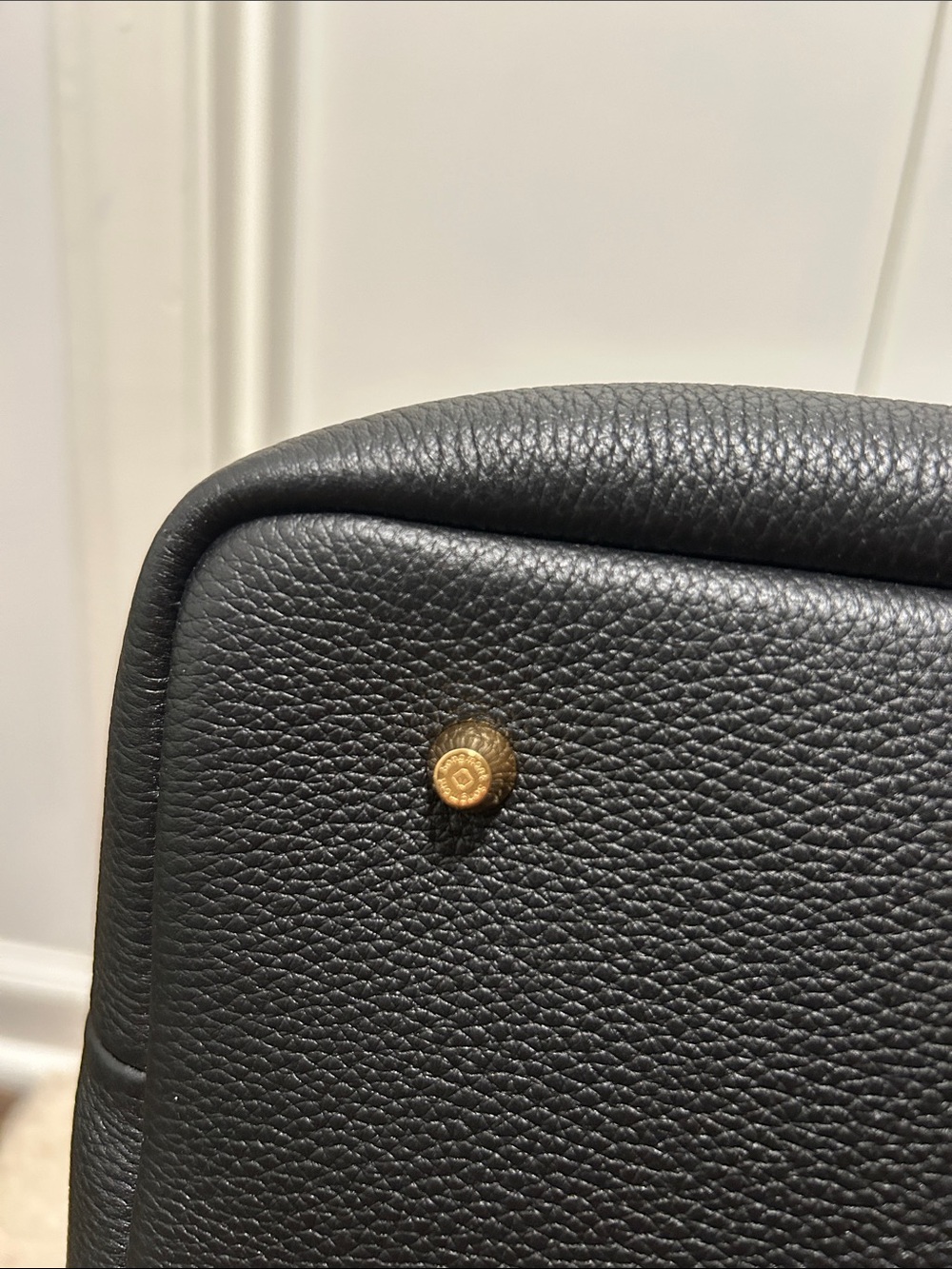 Authentic Songmont Large Yore Tote Bag| Onyx Black Leather Laptop Work Travel - Picture 10 of 15